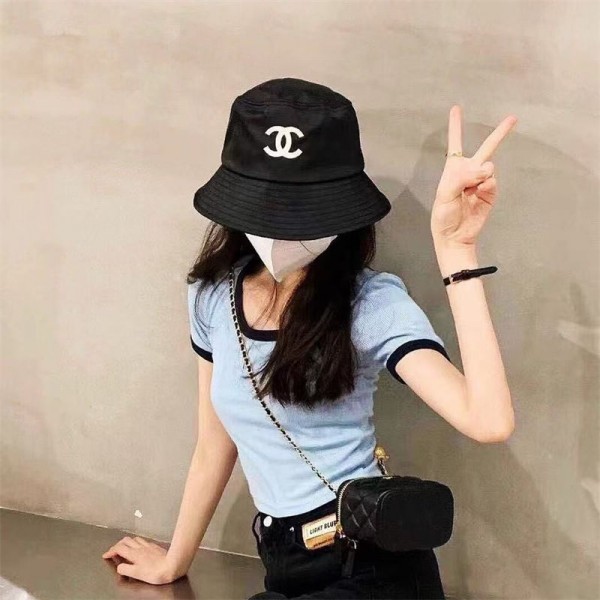 Chanel バケットハット シャネル レディース 帽子 圧倒的な小顔効果 美シルエット 春秋夏 UVカット 柔らかい レディースハット 無刺繍ハット 日焼け帽子