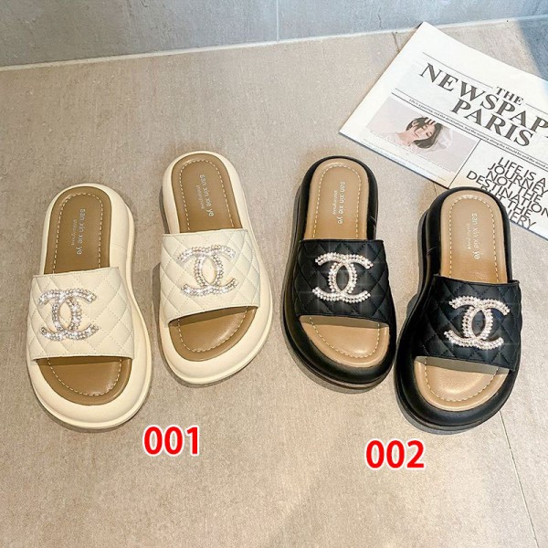 Chanel シャネルブランド スリッパ レディース お出かけ用サンダルハイブランド ビーチサンダルファッション室内履き春夏 ルームシューズ レディース 225¬250cm