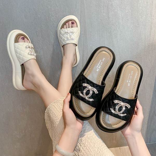 Chanel シャネルブランド スリッパ レディース お出かけ用サンダルハイブランド ビーチサンダルファッション室内履き春夏 ルームシューズ レディース 225¬250cm