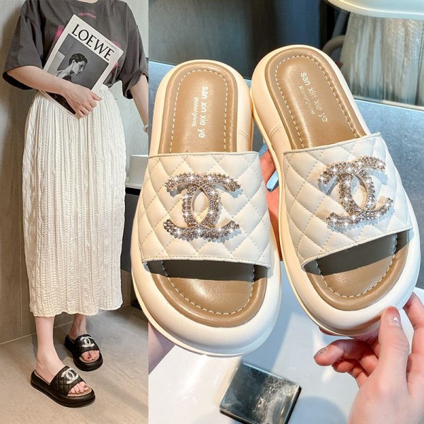Chanel シャネルブランド スリッパ レディース お出かけ用サンダルハイブランド ビーチサンダルファッション室内履き春夏 ルームシューズ レディース 225¬250cm