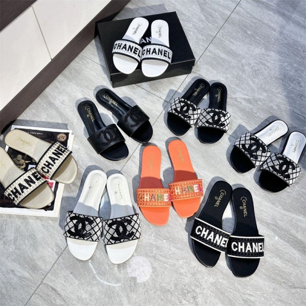 Chanel シャネルブランドサンダル レディース スリッパ 楽ちん おしゃれ 可愛い フラットサンダル 気質 旅行 室内履き 楽ちん 2255¬260cm ローヒール エレガント 歩きやすい 楽ちんだけど上品なぺたんこサンダル
