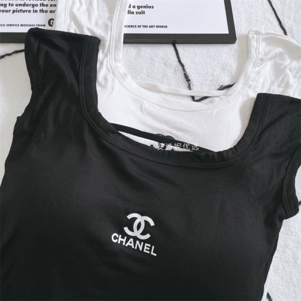 Chanel シャネルハイブランドタンクトップ レディース リブ 女性 トップス 肌着 脇隠し シャネル インナーシャツ ベーシック 下着 夏服 ノースリーブ キャミソール ヨガ おしゃれ ファッション セクシー 着痩せ 人気 