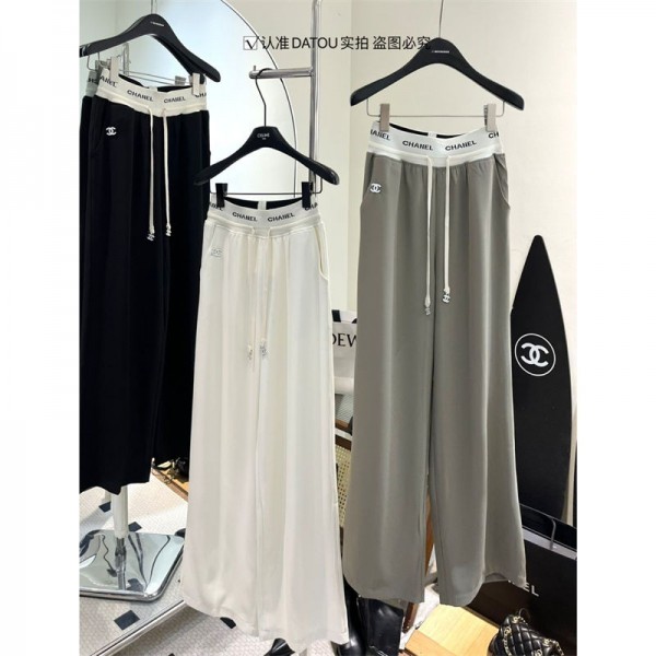 シャネルワイドパンツ レディース ブランドCHANEL ロングパンツ 春 夏 薄手 ガウチョ パンツ ズボン ゆったり 脚長 着痩せ 無地 おしゃれ カジュアル オフィス S - XL