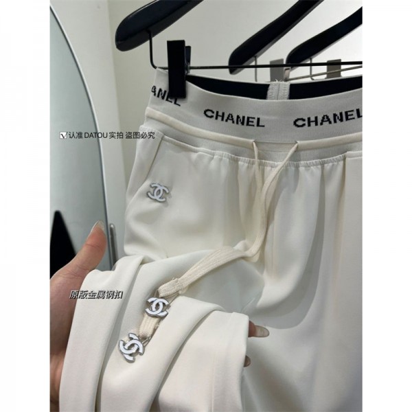 シャネルワイドパンツ レディース ブランドCHANEL ロングパンツ 春 夏 薄手 ガウチョ パンツ ズボン ゆったり 脚長 着痩せ 無地 おしゃれ カジュアル オフィス S - XL