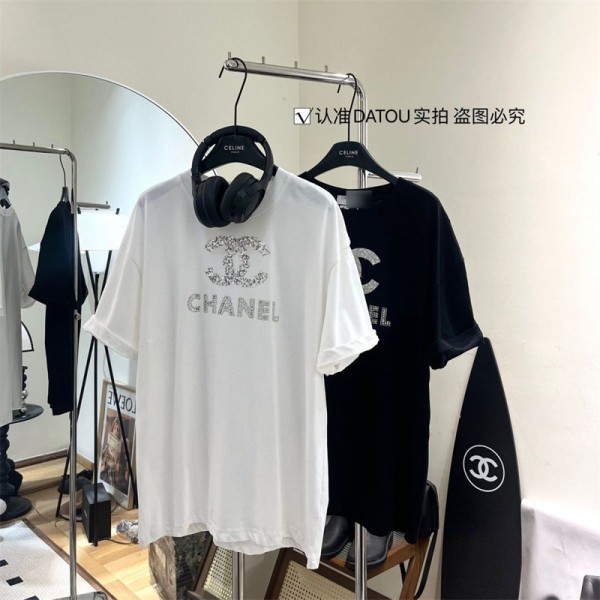 Chanel シャネルハイブランドtシャツ偽物レディースブランド半袖tシャツ高品質韓国 パチモン 上着 tシャツ ユニセック ブランド