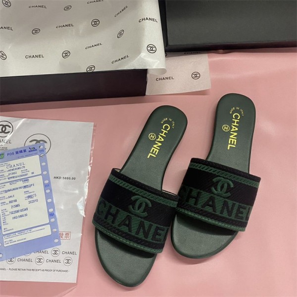 Chanel シャネル女性向けビーサン ミュール サボ ママシューズメンズ向けスリッパ夏 225 ¬260cm 履きやすいブランド ミュール  美脚 可愛いスリッパ 夏用 涼しい 蒸れないサンダル素足
