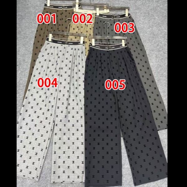 ブランドシャネルレディース ボトムス ワイドパンツ 女性 ストレートレッグ Chanel スーツパンツ ハイウエスト 着痩せ S - XL ゆったり カジュアル 静電気防止 美脚 ファッション 落ち感 エレガント フォーマル 大人 仕事 通勤 春秋冬