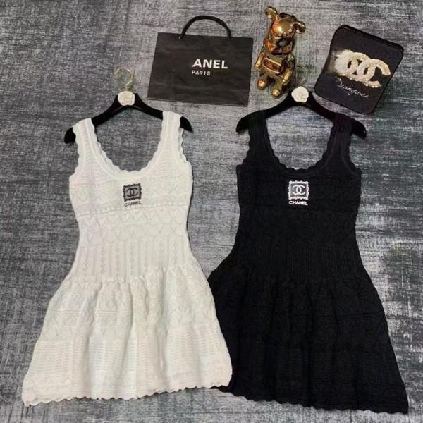 Chanel シャネルブランド キャミワンピース インナーワンピース 重ね着 タンクワンピース ロングワンピース S - L キャミソール ロングタンクトップ 部屋着 ハーフスリップ ロングスリップ 四季適用