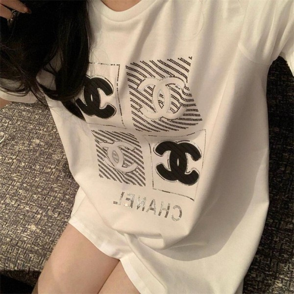 Chanel シャネルブランド半袖tシャツハイブランドtシャツ偽物レディースメンズ韓国 パチモン tシャツtシャツ ユニセック ブランド S- 2XL