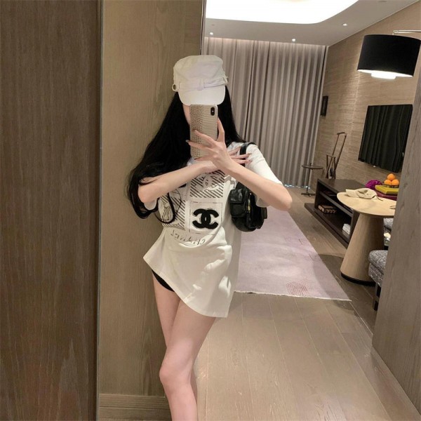 Chanel シャネルブランド半袖tシャツハイブランドtシャツ偽物レディースメンズ韓国 パチモン tシャツtシャツ ユニセック ブランド S- 2XL