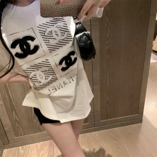 Chanel シャネルブランド半袖tシャツハイブランドtシャツ偽物レディースメンズ韓国 パチモン tシャツtシャツ ユニセック ブランド S- 2XL