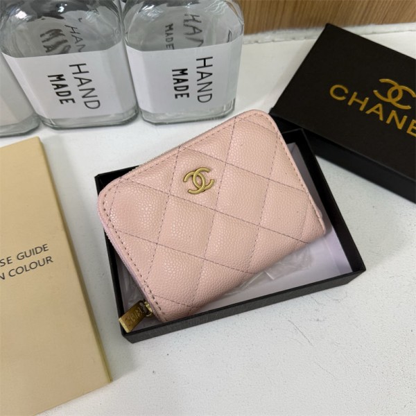 Chanel ウォレットシャネルブランドミニ財布 レディース 小銭入れ メンズ コインケース 短財布 カードケース カード収納 ラウンドファスナー フランス 