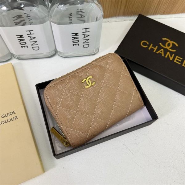 Chanel ウォレットシャネルブランドミニ財布 レディース 小銭入れ メンズ コインケース 短財布 カードケース カード収納 ラウンドファスナー フランス 