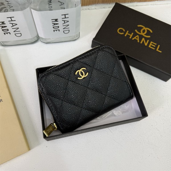 Chanel ウォレットシャネルブランドミニ財布 レディース 小銭入れ メンズ コインケース 短財布 カードケース カード収納 ラウンドファスナー フランス 