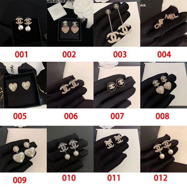ブランドChanel ピアスアクセサリー キラキラ ファッション シャネル ダイヤモンドピアス レディースイヤリング レディースレディース 人気 金属アレルギー対応 リング ピアス