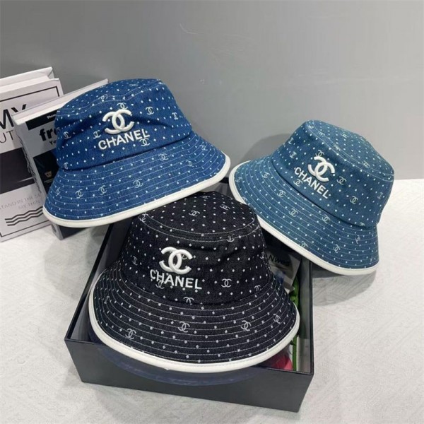 Chanel シャネルブランドバケットハット 刺繍 ポット 帽子 バケツ 帽子 アウトドア 帽子 ビーチ バイザー 帽子 女性用 UV プロテクション 日よけ 帽子 日よけ 帽子 女性用 幅広 つば バイザー