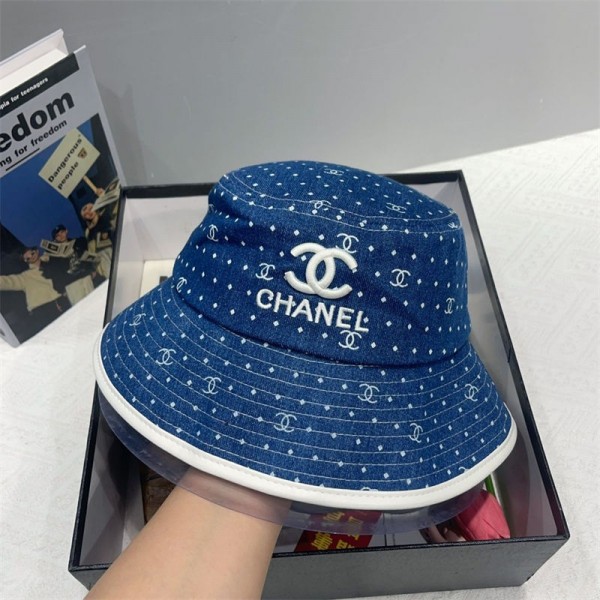Chanel シャネルブランドバケットハット 刺繍 ポット 帽子 バケツ 帽子 アウトドア 帽子 ビーチ バイザー 帽子 女性用 UV プロテクション 日よけ 帽子 日よけ 帽子 女性用 幅広 つば バイザー