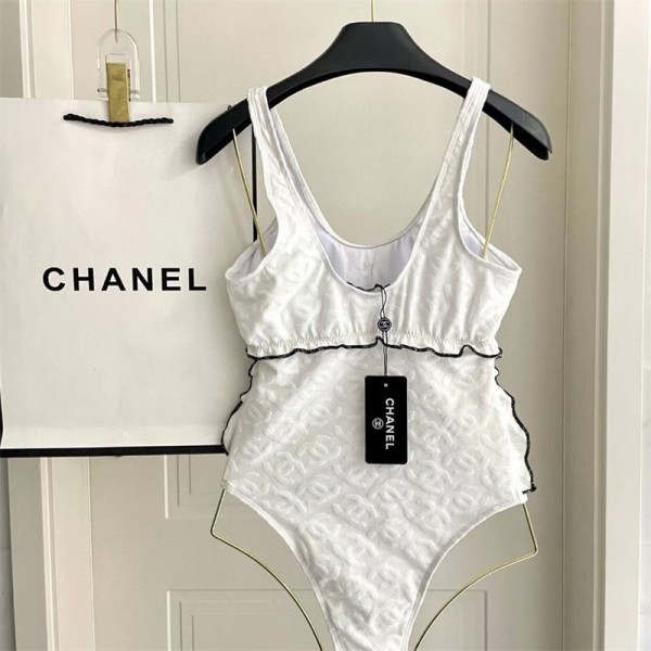 Chanel水着 ワンピース ビキニ かわいい ビーチウェア シャネル スイムウェア パッド入り 体型カバー スイムスーツ 可愛い スイムウェア レディースS- XL