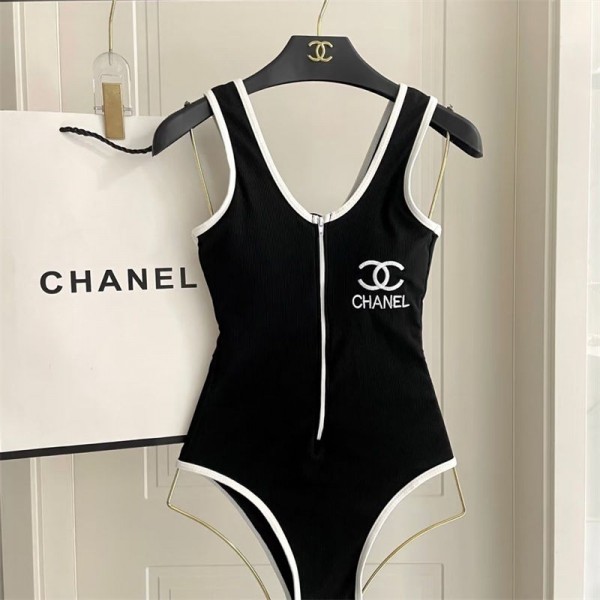 Chanel シャネルハイブランド水着 レディース ワンピースビキニ パロディ 韓国風20代 30代 40代 ビキニ イムウェア S - XL 大きいサイズ 体型カバー水着 気質