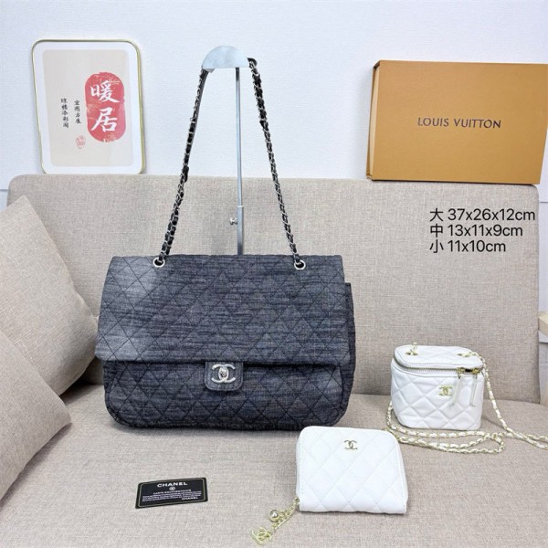 Chanel シャネルハイブランドショルダーバッグ 肩掛けバッグブランド レディース ブランドチェーンバッグ 大容量 ブランドミニバッグ  3点セット 気質 エレガント