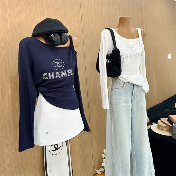 Chanel シャネル韓国 パチモン tシャツブランド 服 コピー 激安屋20代 30代40代tシャツ 激安パロディ大人の上質Tシャツ 着痩せ おしゃれ