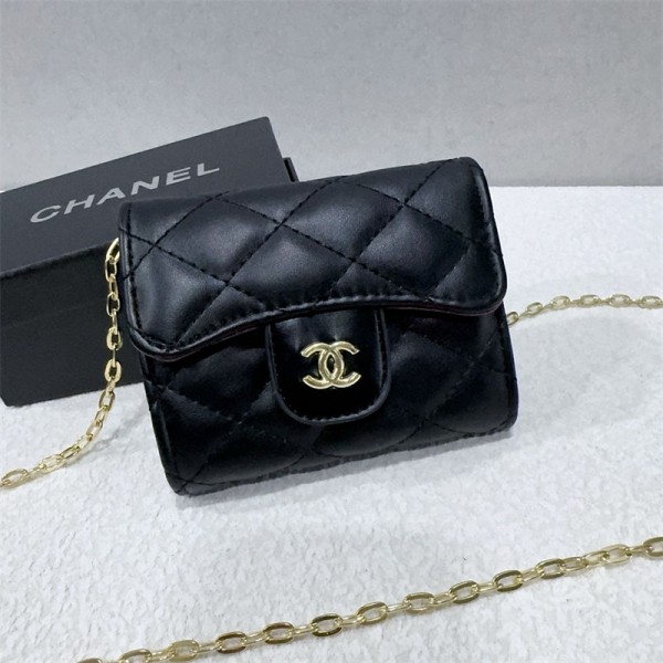 Chanel シャネルハイブランドミニ財布 レディース お札が折れない ウォレット 大容量 カード入れ 小銭入れ 小さい 財布 チェーン財布 ファスナー 薄型 コンパクト 