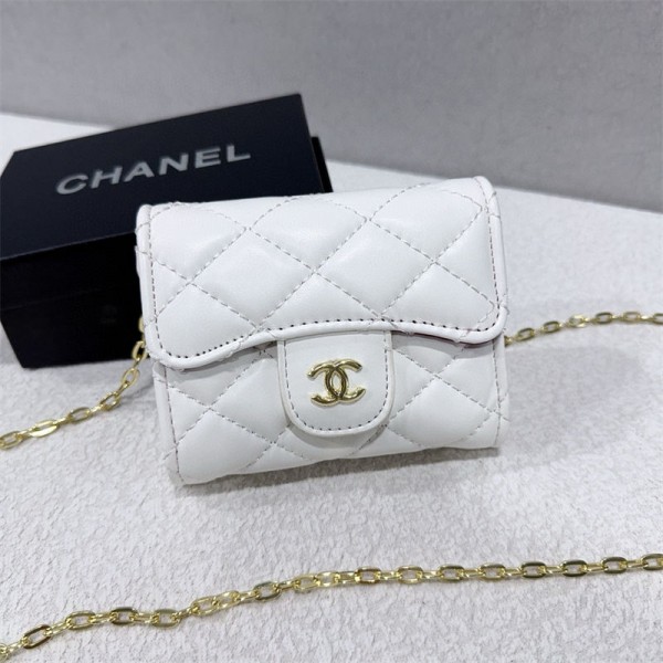 Chanel シャネルハイブランドミニ財布 レディース お札が折れない ウォレット 大容量 カード入れ 小銭入れ 小さい 財布 チェーン財布 ファスナー 薄型 コンパクト 