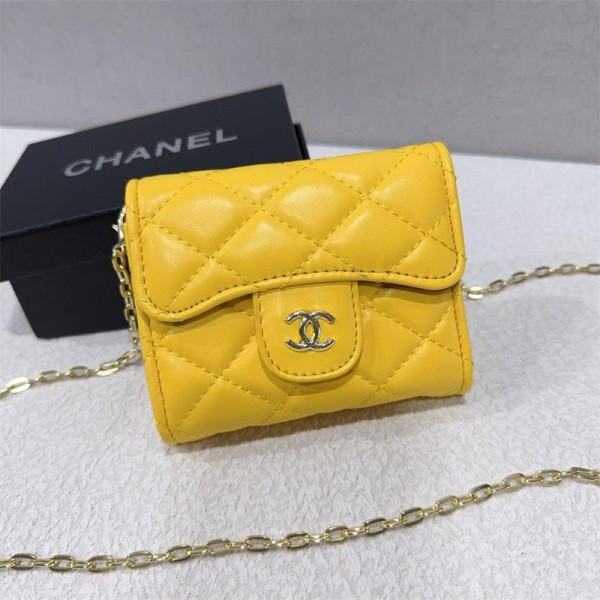 Chanel シャネルハイブランドミニ財布 レディース お札が折れない ウォレット 大容量 カード入れ 小銭入れ 小さい 財布 チェーン財布 ファスナー 薄型 コンパクト 