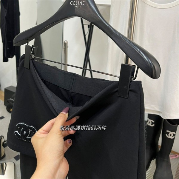 シャネル レディース 3点セット Chanel ジャージ セットアップ パーカー+ワイドパンツ M,L スポーツ スウェット 上下セット スーツ 春服 秋服 フード付き パフスリーブ ロング丈 カジュアル ゆったり 大人 可愛い おしゃれ 着痩せ 通学 部屋着 春秋
