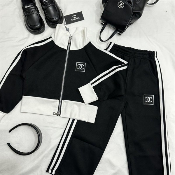 Chanel シャネルハイブランド子供服 ジャージ キッズ 女の子 セットアップ 秋服 長袖 パーカー スポーツパンツ 子供 上下セット ジャージ 女の子 スウェット スウェットパンツ セットアップ キッズ カジュアル 韓国 おしゃれ 女の子服 120 - 160cm