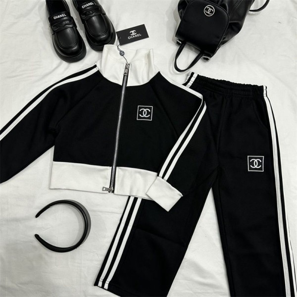 Chanel シャネルハイブランド子供服 ジャージ キッズ 女の子 セットアップ 秋服 長袖 パーカー スポーツパンツ 子供 上下セット ジャージ 女の子 スウェット スウェットパンツ セットアップ キッズ カジュアル 韓国 おしゃれ 女の子服 120 - 160cm