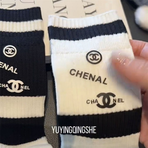 Chanel シャネルハイブランド ソックス 綿製ブランド ストッキング 大人気浅口ソックス 女の子好き 韓国ブランドソックス 男女兼用 ファッション
