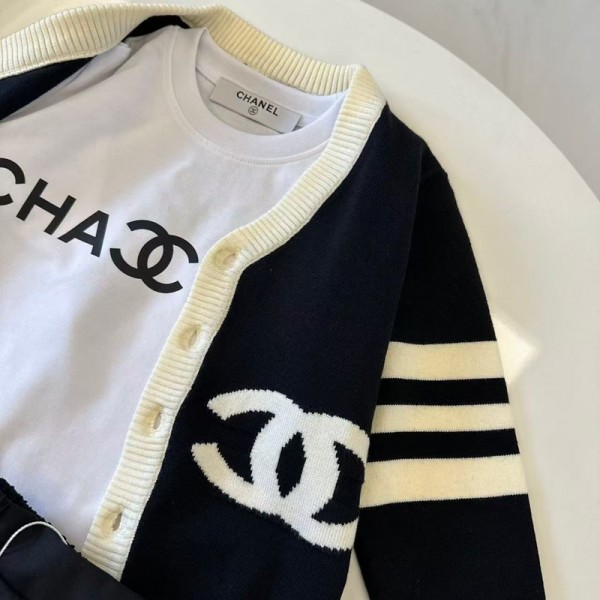 Chanel シャネルブランドカーディガン 女の子 ニットセーター 子供服 コート 90-140cm 長袖 ガールズ アウター シンプル カットソー ジュニア 通園通学 キッズ トップス 厚手 防寒保温 人気 カジュアル オシャレ秋冬