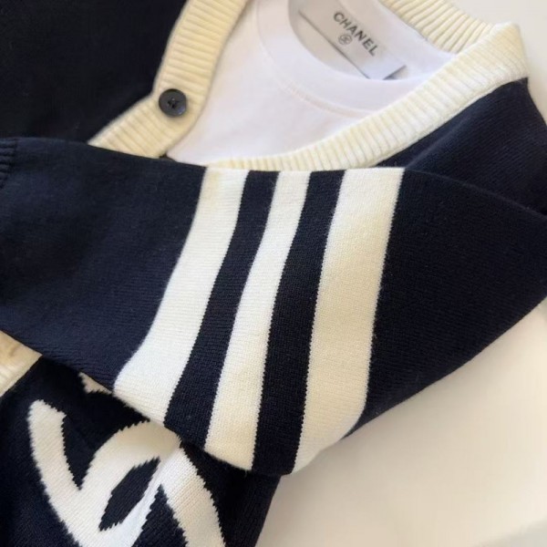 Chanel シャネルブランドカーディガン 女の子 ニットセーター 子供服 コート 90-140cm 長袖 ガールズ アウター シンプル カットソー ジュニア 通園通学 キッズ トップス 厚手 防寒保温 人気 カジュアル オシャレ秋冬