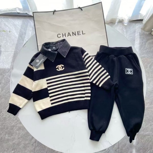 Chanel シャネルハイブランド子供服 女の子 ジャージ キッズ 上下セット 100-150cm ニットスウェット スポーツウェア 長袖 トップス カーゴパンツ セットアップ 韓国風 カジュアル ガールズ 女児 春 秋 おしゃれ ゆったり かわいい 修学旅行 ダンス衣装 普段着 秋服