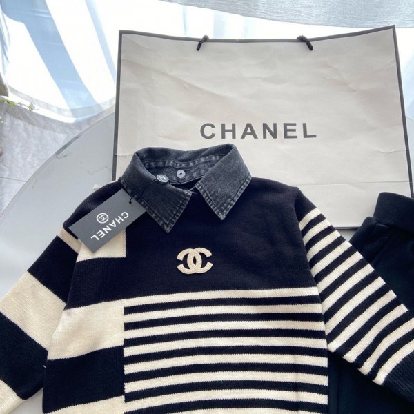 Chanel シャネルハイブランド子供服 女の子 ジャージ キッズ 上下セット 100-150cm ニットスウェット スポーツウェア 長袖 トップス カーゴパンツ セットアップ 韓国風 カジュアル ガールズ 女児 春 秋 おしゃれ ゆったり かわいい 修学旅行 ダンス衣装 普段着 秋服