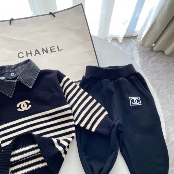 Chanel シャネルハイブランド子供服 女の子 ジャージ キッズ 上下セット 100-150cm ニットスウェット スポーツウェア 長袖 トップス カーゴパンツ セットアップ 韓国風 カジュアル ガールズ 女児 春 秋 おしゃれ ゆったり かわいい 修学旅行 ダンス衣装 普段着 秋服