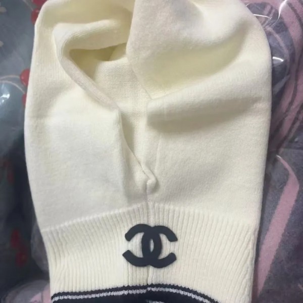 Chanel シャネルハイブランドネックウォーマー ニット帽子 キャップ 内側に暖かい綿毛 柔らかい 伸縮素材 スキー 自転車 通勤 通学 スポーツ アウトドア 秋冬 男女兼用