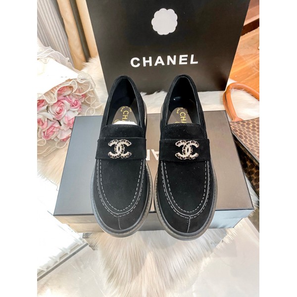 Chanel ブランドモカシン ローファー靴 シャネル ベロアシューズ スリッポン カジュアルシューズ ミュール 暖か シューズ レディース 気質 かわいい 225¬250CM