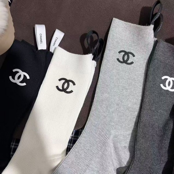 Chanel シャネルブランド ハイソックス 大人気コットン 靴下 メンズ 通気性ブランドミドルソックス 高品質上質な コットン ソックス くつした
