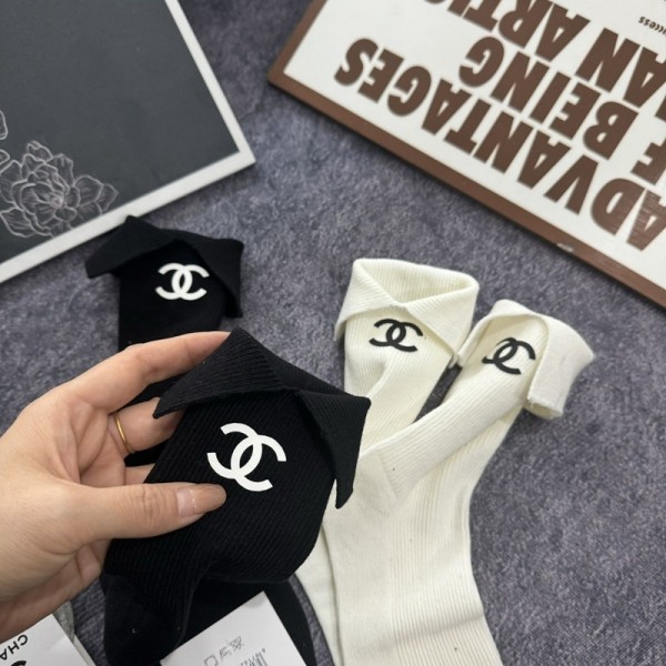 Chanel シャネルハイブランド ソックス 綿製ブランドハイソックス 大人気ブランドミドルソックス 高品質 流行り ソックス 女の子好き 韓国