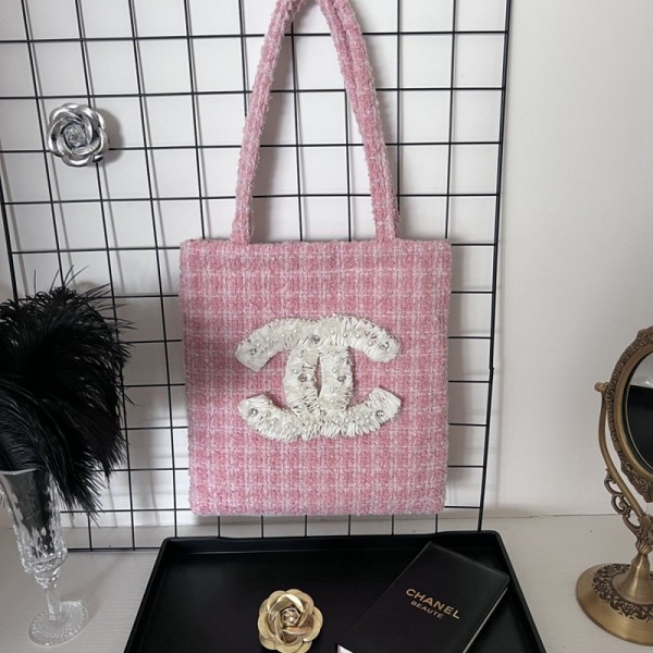 Chanel シャネルブランドトートバッグ ショルダーバッグ 肩掛け ツイードバッグ レディース ショルダー バック 気質 ピンク 大容量 おしゃれ かわいい かばん トラベル 鞄 お洒落 可愛い トレンド 人気