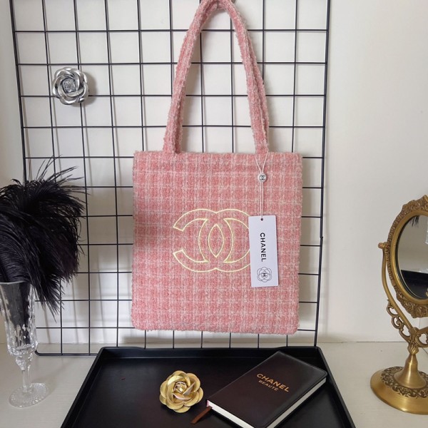 Chanel シャネルブランドトートバッグ ショルダーバッグ 肩掛け ツイードバッグ レディース ショルダー バック 気質 ピンク 大容量 おしゃれ かわいい かばん トラベル 鞄 お洒落 可愛い トレンド 人気