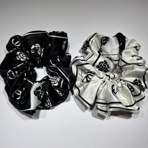 Chanel シャネルブランドシュシュ ヘアゴム シュシュおしゃれ 大人 ボリューム 大きめ サテンシュシュ かわいい シンプル 髪飾り レディース エレガント ヘアアクセサリー