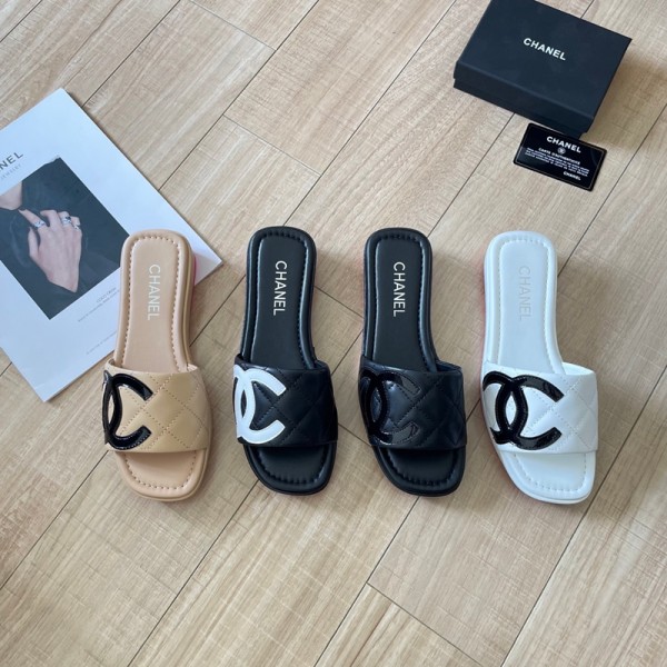 Chanel シャネルブランドスリッパ レディース フラット ミュール ローヒール サンダル 脱げない おしゃれ かわいい 大きいサイズ 靴 シューズ スクエアトゥ つま先保護 225¬260mm かかとなし コンフォート 通勤 イベント 普段 日常 スリッパ ローファー