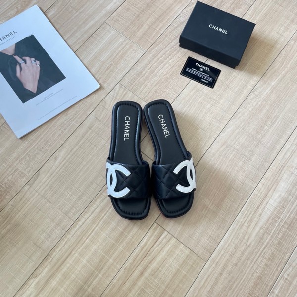 Chanel シャネルブランドスリッパ レディース フラット ミュール ローヒール サンダル 脱げない おしゃれ かわいい 大きいサイズ 靴 シューズ スクエアトゥ つま先保護 225¬260mm かかとなし コンフォート 通勤 イベント 普段 日常 スリッパ ローファー