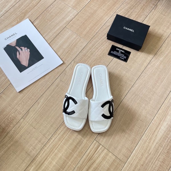 Chanel シャネルブランドスリッパ レディース フラット ミュール ローヒール サンダル 脱げない おしゃれ かわいい 大きいサイズ 靴 シューズ スクエアトゥ つま先保護 225¬260mm かかとなし コンフォート 通勤 イベント 普段 日常 スリッパ ローファー