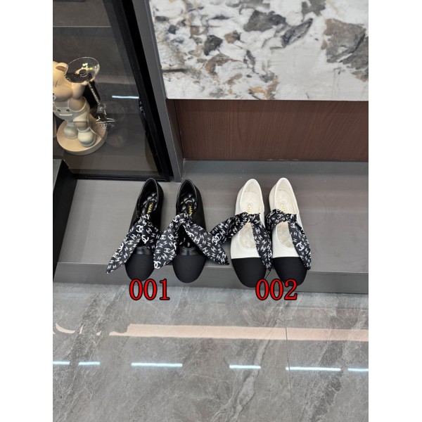 Chanel シャネルブランドパンプス ストラップ ラウンドトゥ 痛くない ローヒール 225~255cm ミュール リボンストラップ レディース 大きいサイズ バイカラー ツートンカラー メリージェーン ぺたんこ靴 大きいサイズ