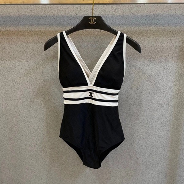 Chanel シャネルハイブランド水着 レディース ビキニパロディブランドコピービキニ セクシー おしゃれきれいめ 大人水着ワンピース パロディ 激安 S-XL