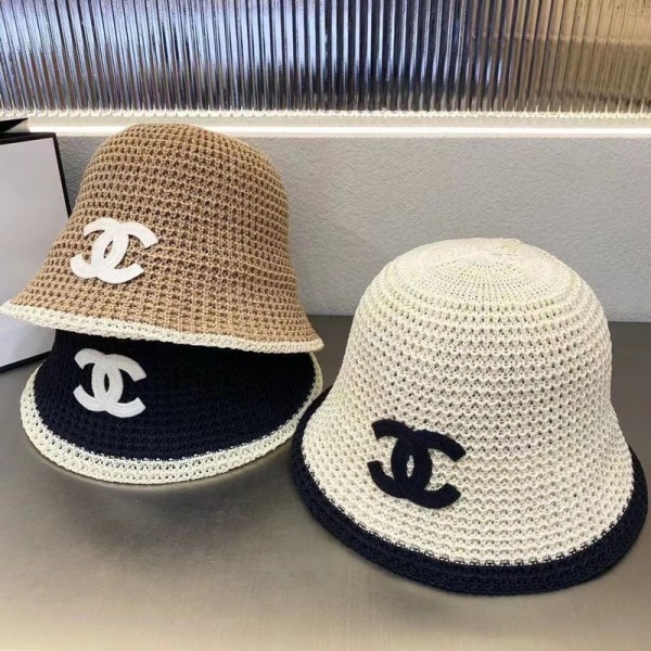 Chanel シャネルハイブランドバケットハット 春夏 ダウンブリム 軽い 蒸れない 通気性が良い シワがつきにくい トレンド 紫外線対策 おしゃれ ブラック ブラウン ベージュ 大きめ サイズ調整可能性